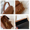 Solid Plaid Crossbody Bags For Women, Chain Decor Fashion Shoulder Bag Ladies Handbag For Daily Used