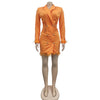 FANAN Elegant Women Double Breasted Tassel Hem and Long Sleeve Notched Collar Lace Waist Patchwork Blazer Dress Vestidos 2022