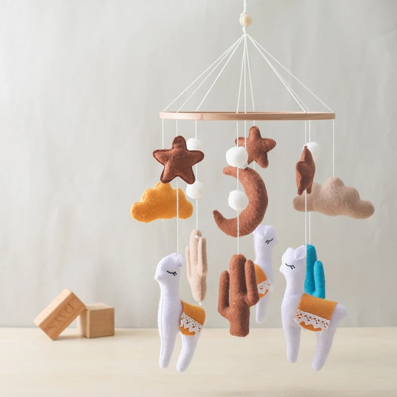 Baby-Kinderbett-Mobile-Rassel-Spielzeug 0-12 Monate Säugling Weicher Filz Teddy Samt Rosa Bär Bettglocke Hängendes Spielzeug Halterung Babybett Mädchen Spielzeug