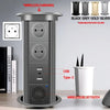 Motorized Lifting Pop Up Tower Power Outlet Hidden Mounted Kitchen Worktop USB Type C Socket with Speaker Wireless Charging