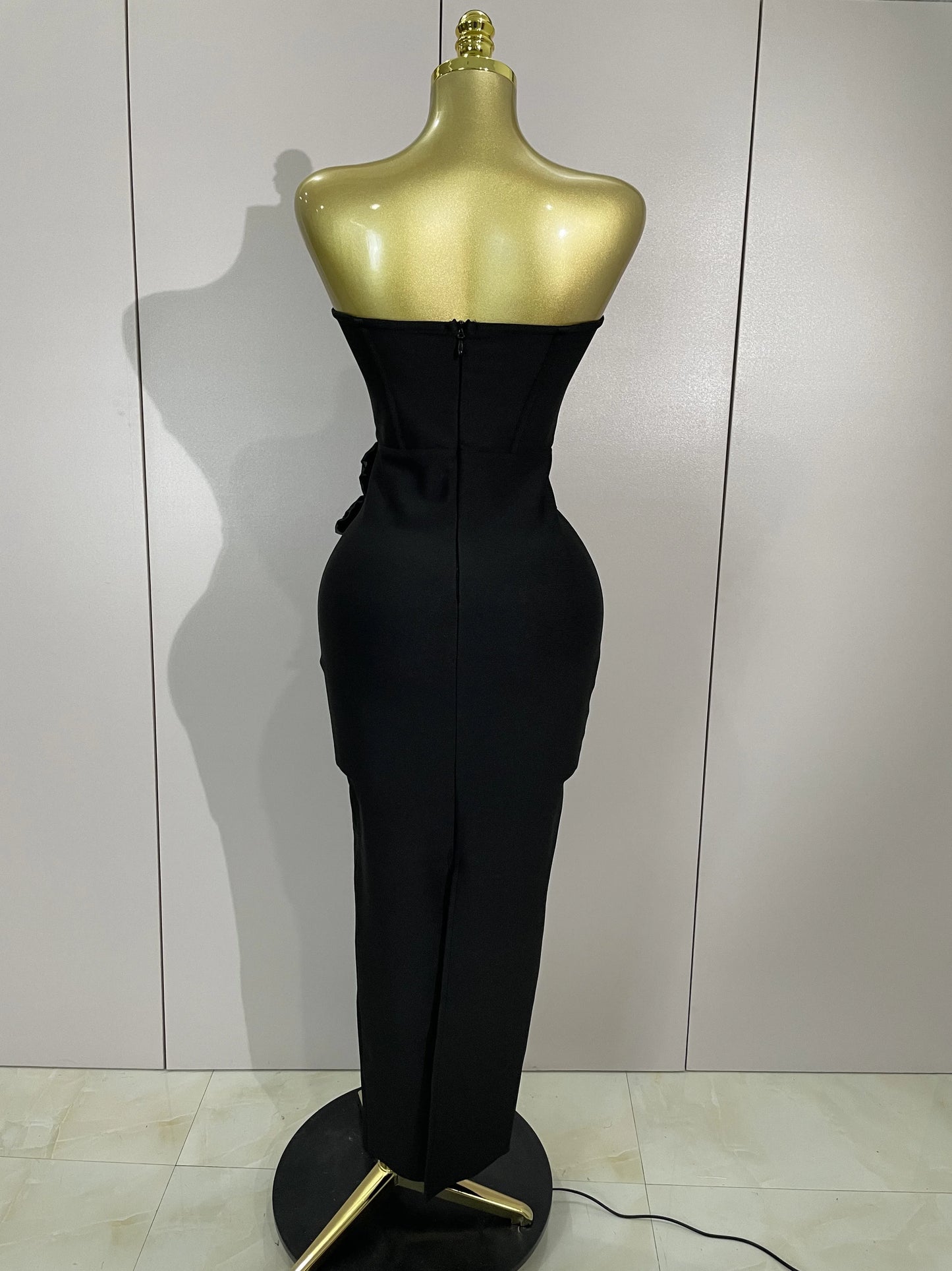 Sexy Fashion White Elegant Strapless Flower Bodycon Long Dress Women Casual Streetwear Club Birthday Party Slim Elegangt Dresses