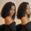 Deep Curly Short Bob Wig Human Hair 180 Density 13x4 Lace Front Wigs for Women Pre Plucked Deep Wave T Lace Wigs Natural Black