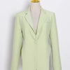 TWOTWINSTYLE Backless Spliced Button Blazers For Women Notched Collar Long Sleeve Patchwork Chain Chic Blazer Female Fashion New