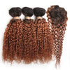 Lockiges Echthaar-Bundles mit Closure, kurzes indisches Echthaar-Bundles mit kreisförmigem Closure