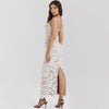 Suninheart Winter Damen Abendkleid Elegant 2025 Schnürung Lang Maxi Kleider für besondere Anlässe Weißes Ballkleid Partykleid