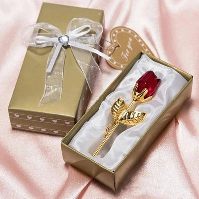 Valentinstag Geschenk Kristall Glas Rose Künstliche Blume Silber Gold Stiel Rosenblume Für Freundin Hochzeitsgeschenke Für Gäste