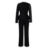 Luxury Jumpsuits & Rompers for Women Round Neck Beaded Transparent Sleeve High Waisted Elegant Female Birthday Party Overalls