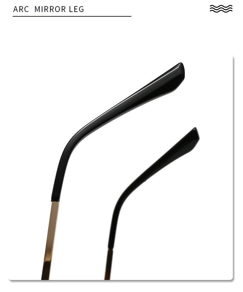 Halbrahmen Eckige Sonnenbrille für Damen Luxusmarke Kleine Metall Retro Rechteckige Schwarze Sonnenbrille Damen Mode Brille