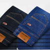Business Men's Jeans Casual Straight Stretch Fashion Classic Blue Black Work Denim Trousers Male Brand Clothing