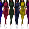 European and American women's fashion white stripe dress