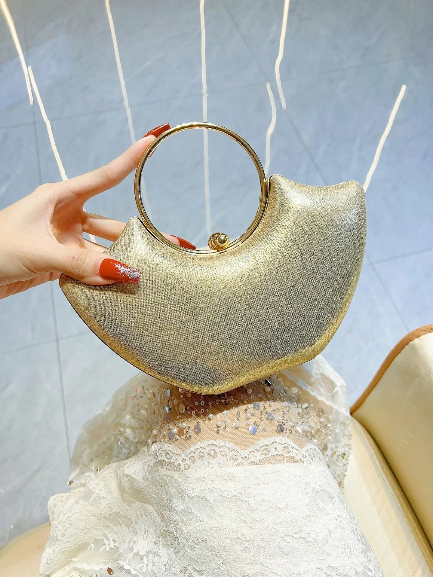Luxuriöses Design Glitzernde Bankett-Clutch-Tasche Mode Perlmutt-Einlage Hochzeitshandtasche Damen Umhängetasche mit Kette Neue Clutch-Geldbörse