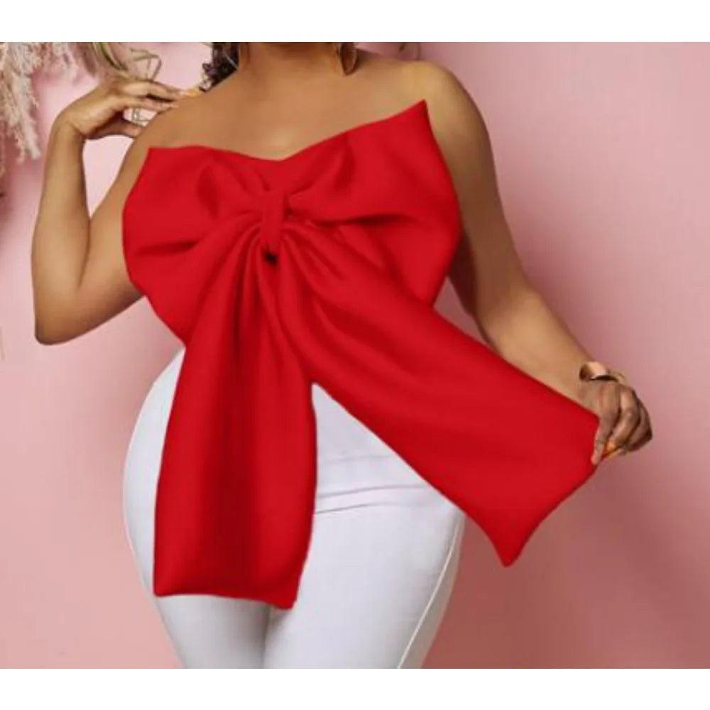 Women Hotsweet Sleeveless Sexy Zipper Chic Three-dimensional Butterfly Bow Slim Strapless Tank Top High Street Autumn Clothing
