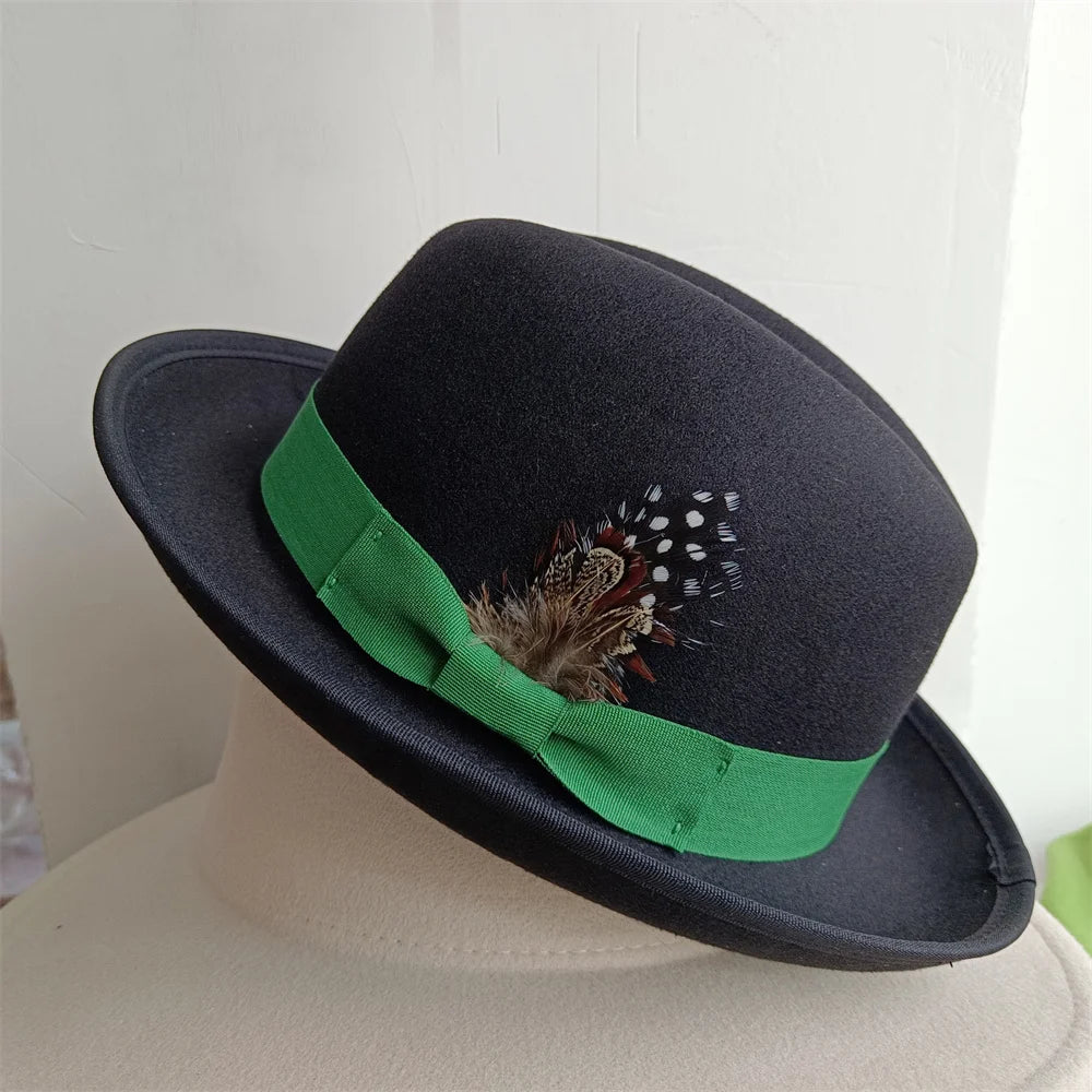 the Derby Hat bowler hat  Fedora for Women and Men Party Hat Men Hat for Winter Elastic Band Felt Hat Jazz Church Hat Wholesale