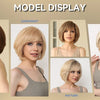 Brown Blonde Mixed Ombre Human Hair Lace Front Wigs Short Wavy Bob Hair Glolden Blonde Remy Human Hair Wig for White Women Daily