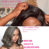 Salz-und-Pfeffer Loose Wave Lace Front Bob Perücke Echthaar Seitenscheitel 5x5 HD Verschluss Lace Perücke Ready To für schwarze Frauen