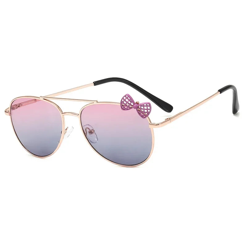Kids Cute Sunglasses Metal Frame Children Sun Glasses Fashion Girls Outdoor Cycling Goggles Party Eyewear Photography Supplies
