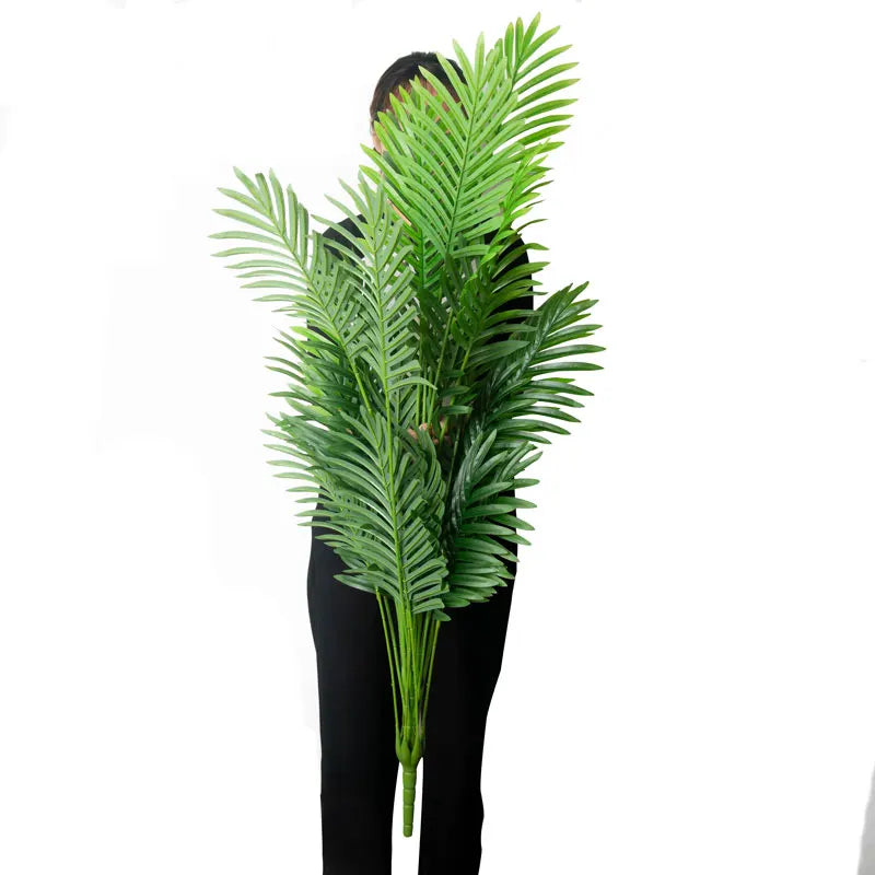 90-180cm Large Fake Palm Tree Artificial Tropical Plants Plastic Monstera Leaves Big OliveTree Foliage for Home Garden Decor
