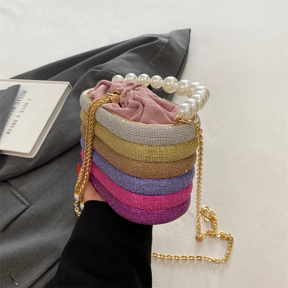 MOODS Luxury Evening Purses For Women Dazzling Pearl Beads Chain Crossbody Bag Dinner Party Clutch 2023 Luxury Designer Handbags