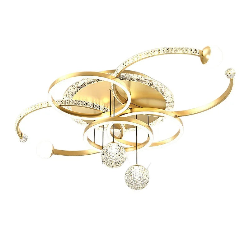 Moderne minimalistische LED-Deckenleuchte, personalisierte kreative Ring-Wohnzimmerleuchten, goldene Atmosphäre, Schlafzimmer-Arbeitszimmer-Kronleuchter