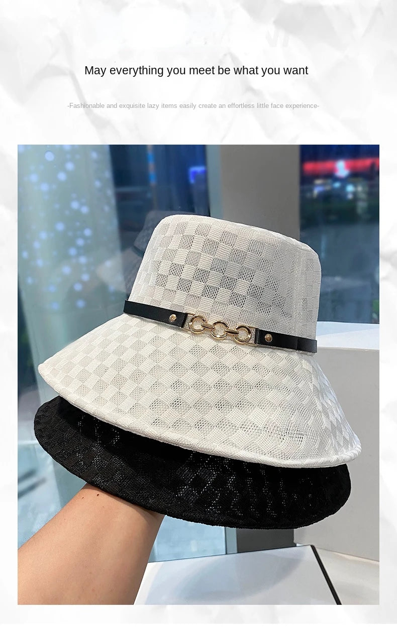 Light Luxury Fashion Pot Hat Summer Simple and Versatile Thin Breathable Fisherman Cap Spring and Autumn Outdoor Outing Sun Hats