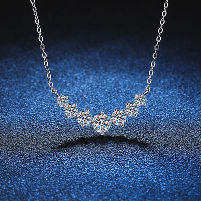 Moissanit-Halskette für Damen, Hochzeit, edler Schmuck mit Zertifikaten, 925er Sterlingsilber, 18 Karat Weißgold vergoldete Halskette