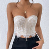Women Floral Lace Off The Shoulder Crop Tube Top Sexy Strapless Sleeveless Bandeau Tops Y2K Going Out Night Club Party Crop Tops