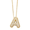 FLOLA Chunky Clear Crystal Initial Necklaces For Women Bubble Letter Necklace Custom Name Jewelry Birthday Gifts nkeb798