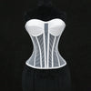 Steel Bone Transparent Bra Bustier Women's Waist Trainer Shapewear Girdles Corset Sexy Club Party Crop Top Lingerie Plus Size