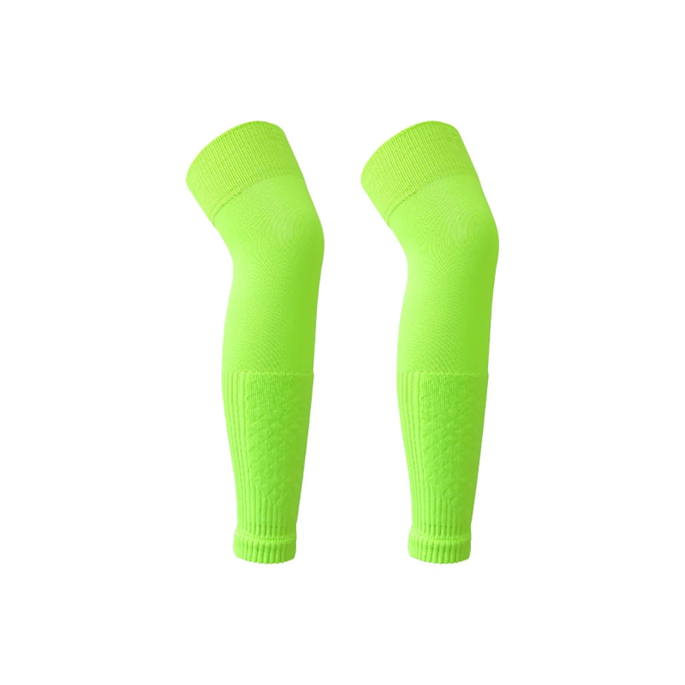 Loogdeel Adult Leg Warmers Elastic Soccer Shin Guard Calf Socks Over Knee Men Sports Compression Protection Long Sleeve Training