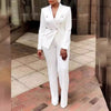 New women's solid colour small pieces of suit long-sleeved jacket trousers suit temperament commuter two-piece suit