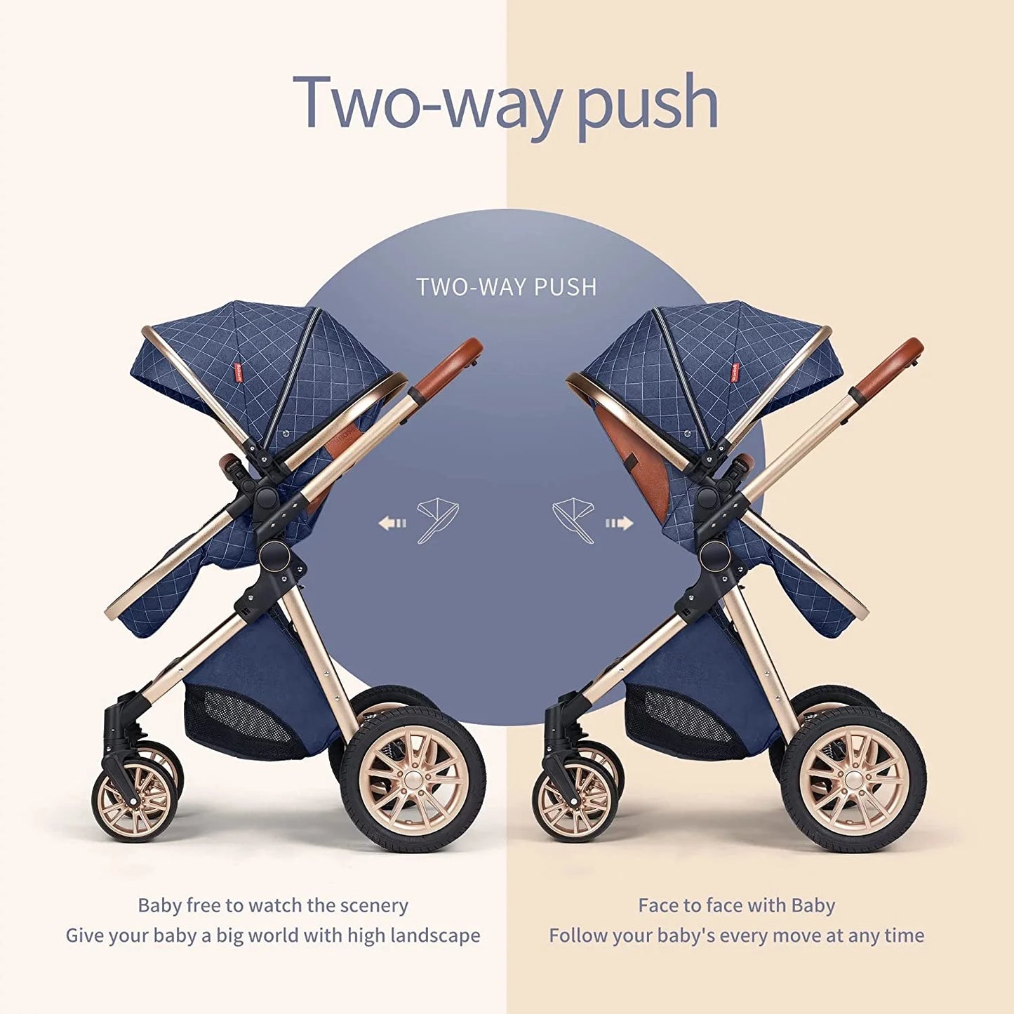 Kinderwagen 3 in 1 Kinderwagen für Babys, leichte Buggys, Babykutsche, ISOFIX BASIS, Baby Reisekinderwagen, Neugeborenenkinderwagen