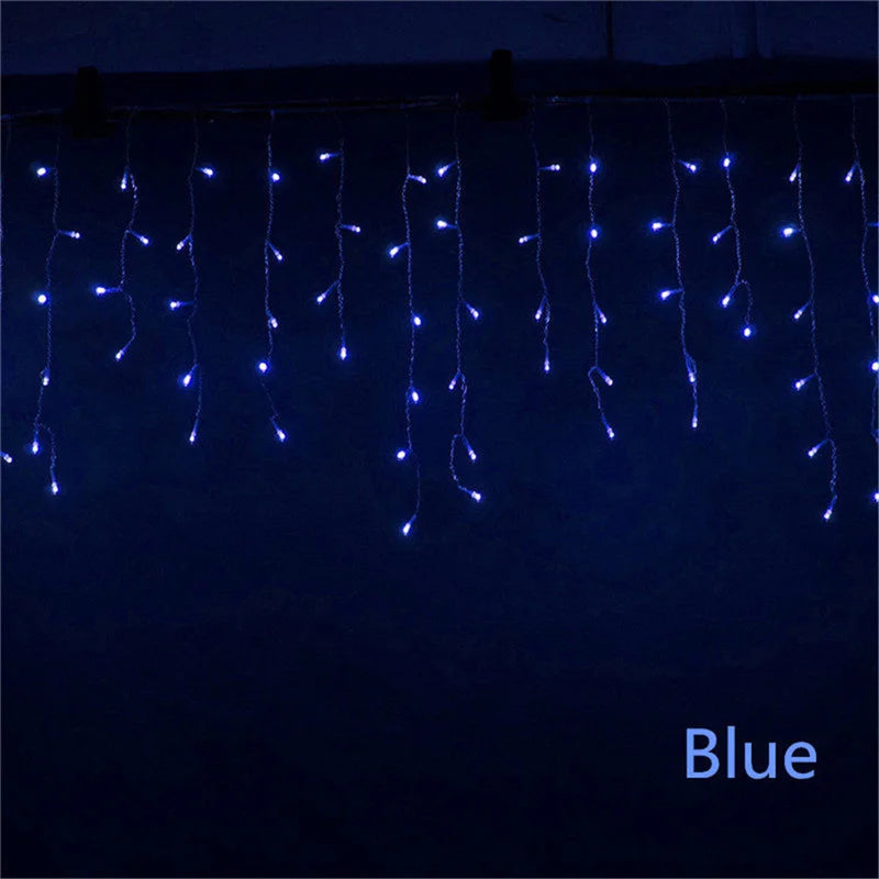 Weihnachtslichterketten Wasserfall Außendekoration 5M Abhänge 0,4-0,6m Led Lichtervorhang Lichterketten Partygarten Traufendekoration