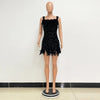 Damen Partykleid Ärmellos Glänzende Pailletten Feder Abendkleid Sexy schulterfrei rückenfrei Mini Formelle Ballkleider HXY8
