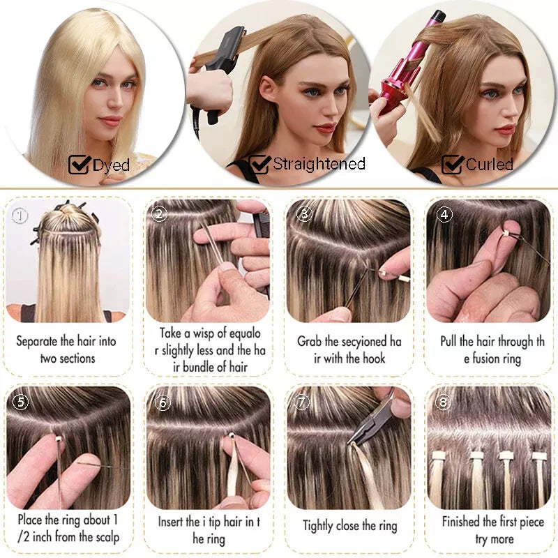 Straight I Tip Hair Extensions 12-26inch Human Hair Remy Fusion Hair Extensions 50pcs/ Set Keratin Capsule Brown Blonde Color