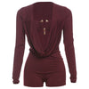 Insglas Frühling Trend Schwingkragen Sexy Damen Jumpsuit + Metallschnalle BH Hipster Midnight Party Neues Workout Fit Coquette Playsuits