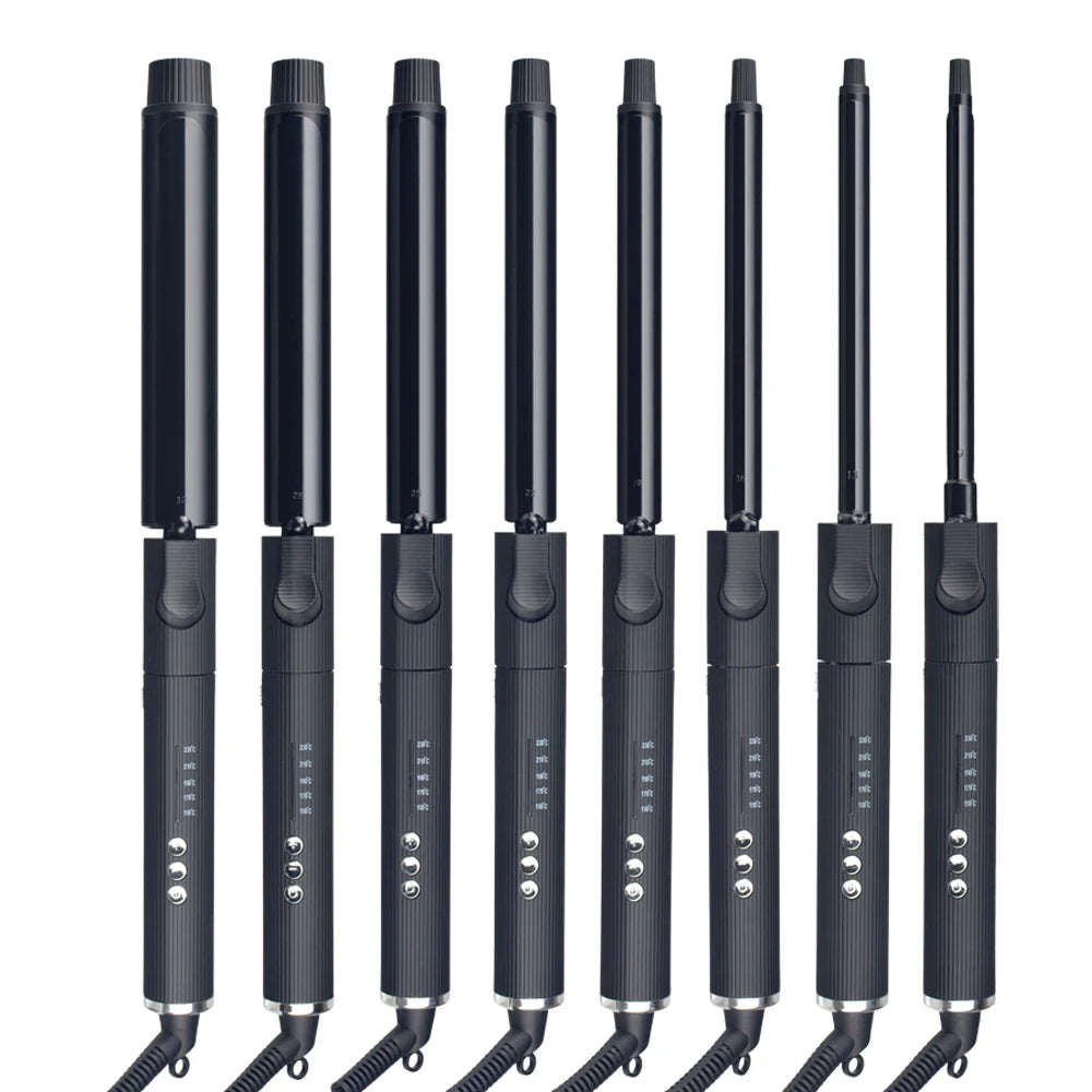 Professioneller rotierender Lockenstab Nano Titanium Schwarz Haarlockenwickler mit 230 Grad
