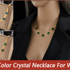 DIEYURO 316L Stainless Steel Square Green Red Zircon Pendant Necklace For Women Classic Luxury Girls Jewelry Chain Birthday Gift