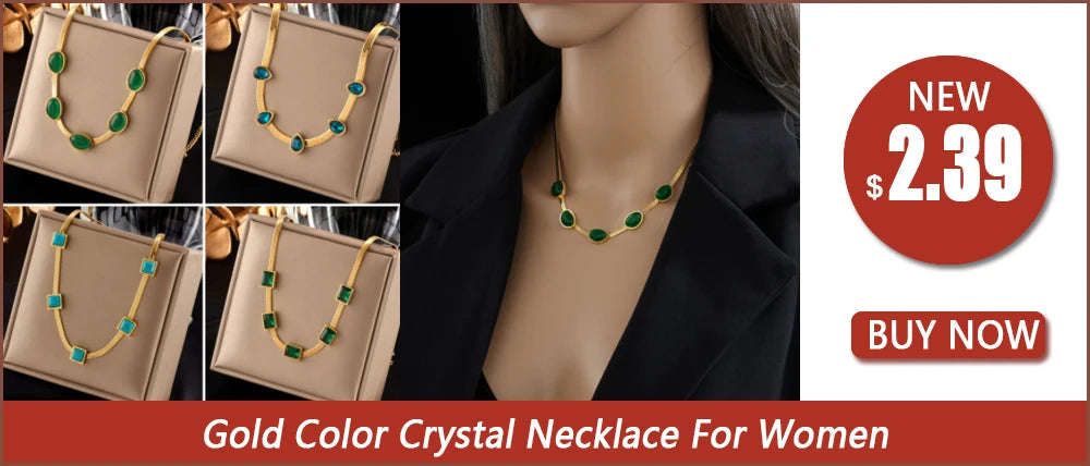 DIEYURO 316L Stainless Steel Square Green Red Zircon Pendant Necklace For Women Classic Luxury Girls Jewelry Chain Birthday Gift