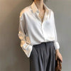 Damen Frühling Herbst Stil Blusen Hemden Damen Casual Langarm Umlegekragen Blusas Tops DF4849