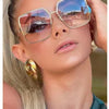 Fashion Model Ocean Gelb Quadratische Sonnenbrille Damen Luxusmarke Oversized Shades Perle Chic Sonnenbrille für Damen Herren Oculos