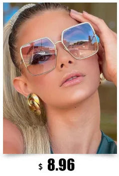 Fashion Model Ocean Gelb Quadratische Sonnenbrille Damen Luxusmarke Oversized Shades Perle Chic Sonnenbrille für Damen Herren Oculos