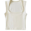 Deep Square Collar Vests 2025 Summer New Fashion Sexy Women's Crop Tops Sling Vest Camis