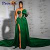 Prowinea Classic Mermaid Prom Dress Crystals Pleat Sweep Train Gala Formal Party Gown Vestidos De Fiesta Customized Plus Size