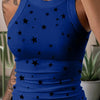 Summer Basic Elastic Tank Top Digital Printing T-shirt Women's O Neck Racerback Sexy Tank Top Stripe Print Sleeveless Tank Top