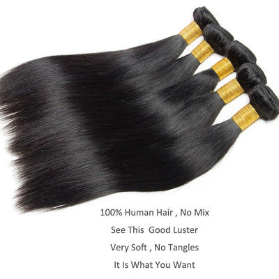 8-32 Zoll Knochenglattes Echthaar-Web-Bündel 12A Brasilianische Naturfarbe 100% Remy Echthaarverlängerung 1 3 4 Bündel Tressen