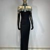 Summer Bandage Dress 2024 Women Celebrity Sexy Diamonds Crystal Black Maxi Long Bodycon Elegant Evening Club Party Dress