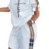 Fashion White 2 Piece Set For Women Long Sleeve Shirt And Shorts Two Piece Suit Women 202 Summer  Casual Home Sets