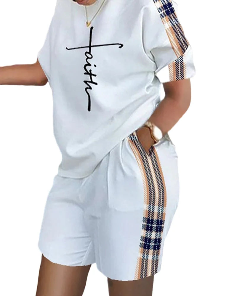 Fashion White 2 Piece Set For Women Long Sleeve Shirt And Shorts Two Piece Suit Women 202 Summer  Casual Home Sets