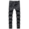 2023 New  Casual Mens Cotton Jeans Elastic Slim Skinny White Camouflage Printing Jeans Male Thin Denim Pants Vaqueros Hombre