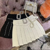 New pleated skirt for women pearls diamonds fashion shorts